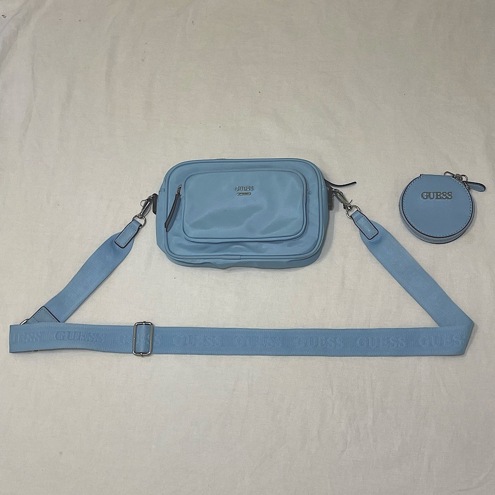 Guess Light Blue Crossbody Bag and Coin Purse 🩵